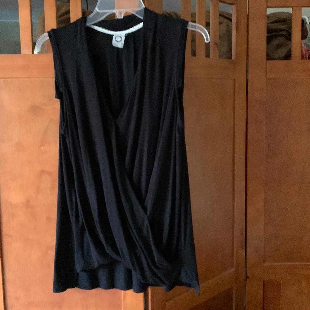 Anthropologie Knit Hi Lo Gathered Wrap Front Top